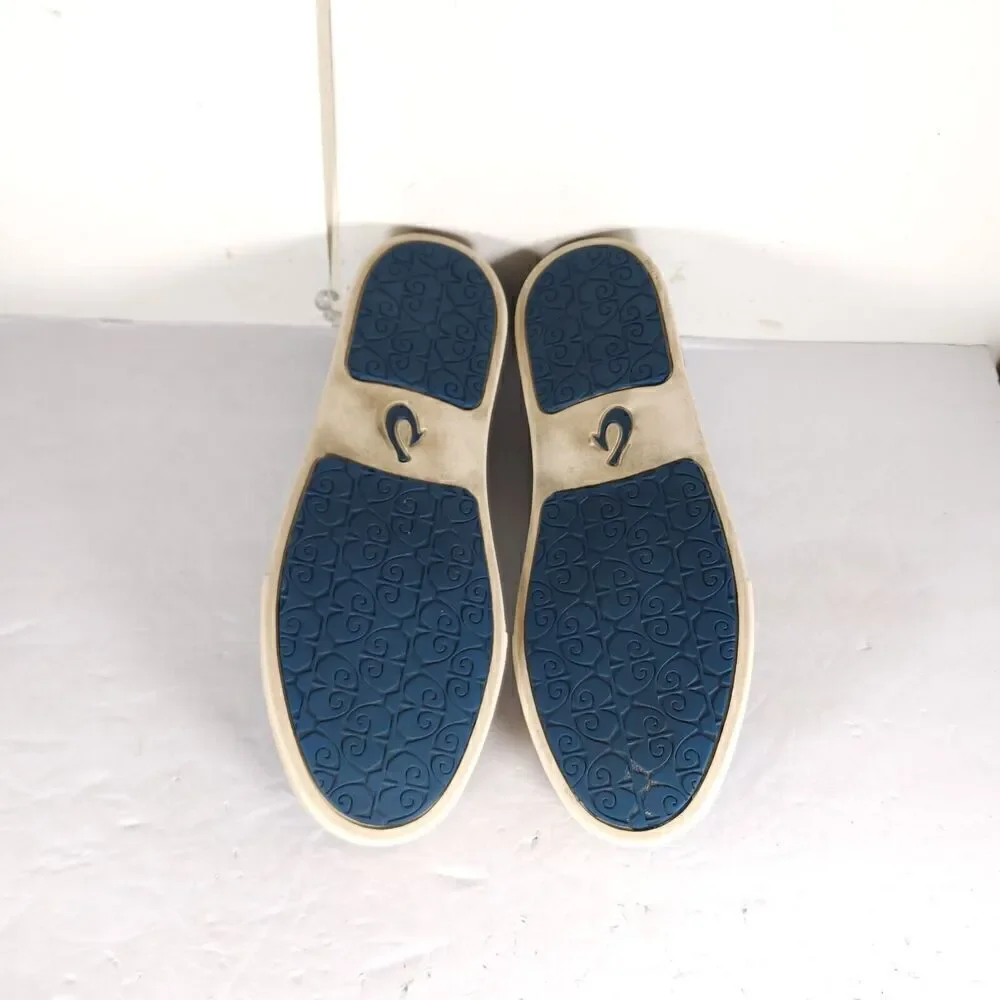 Olukai Women's Pehuea US9,5 Blue Flat Slip On Loafer Sneakers Shoes